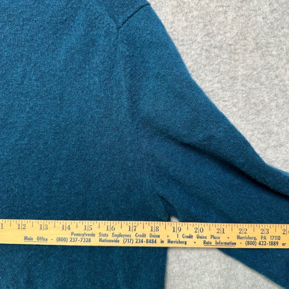 Naadam Mens Medium 100% Cashmere Crewneck Sweater Peacock Blue Teal RN145136 - Picture 3 of 7